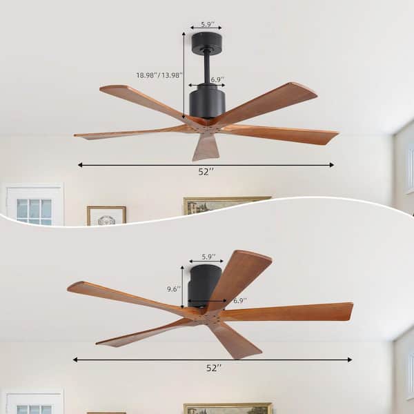 Sunpez 52 in. W Indoor Black Flush/Downrod Mount Standard Wood