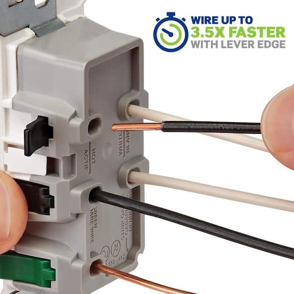 Decora Lever Edge 20 Amp 125 Volt Tamper-Resistant Duplex Outlet/Receptacle, White (10-Pack) E5825-MW