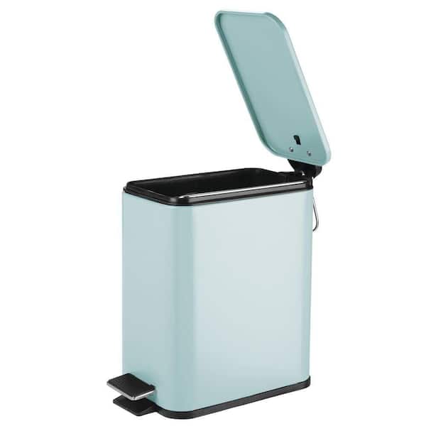 Stainless Steel Oval Bathroom Trash Can Wastebasket W/ Lid 1.3