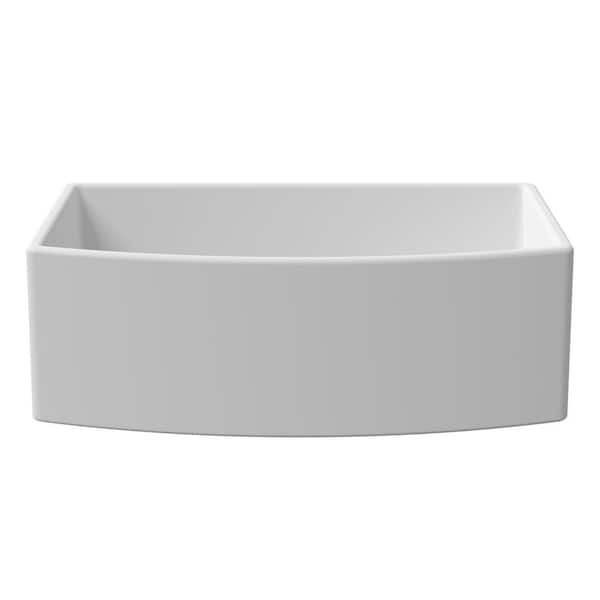 Gherdy 30 in. Apron-Front Single Bowl White Fireclay Kitchen Sink