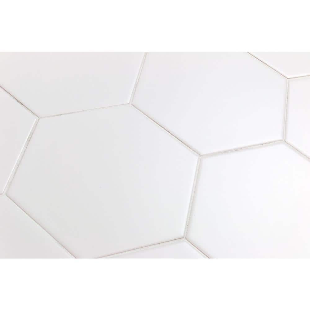 David Matte White Hexagonal Ceramic Wall Tile