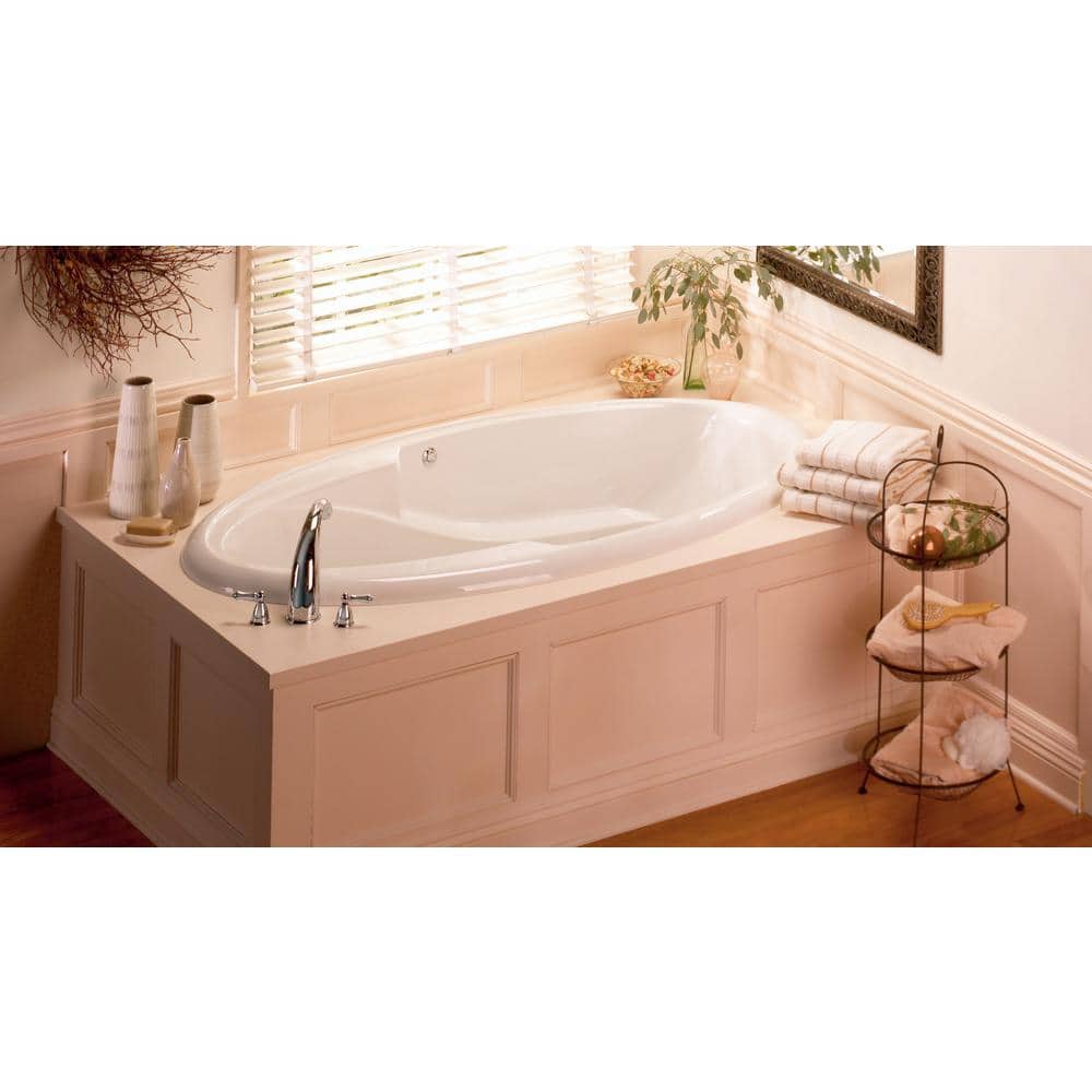 Ariel 72 in. Oval Drop-In Whirlpool Bathtub Acrylic Reversible Drain with H