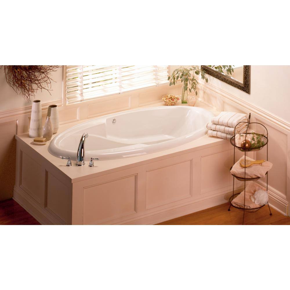 Aquatic Ariel III 72 in. x 41 in. Oval Drop-In Whirlpool Bathtub ...