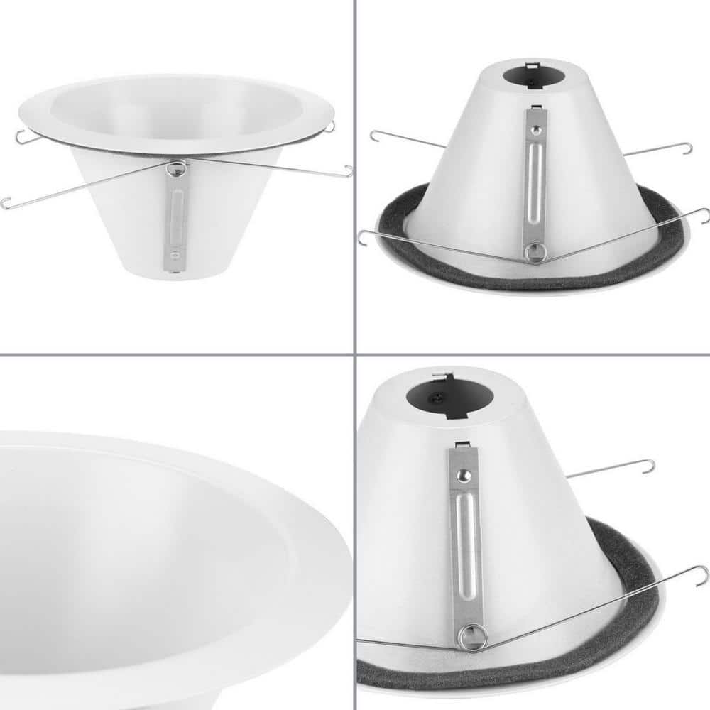 White Aluminum 6" Recessed Open Trim for Shallow Housing