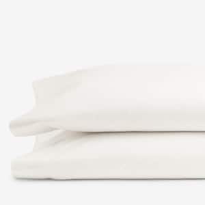 Ivory Solid 300-Thread Count Rayon Made From Bamboo Cotton Sateen King Pillowcase (Set of 2)