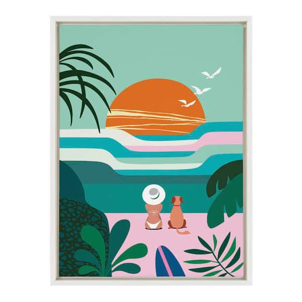 Sylvie "Sun Flock in. by Rachel Lee of My Dream Wall Ocean Framed Art Print 24 in. x 18 in.