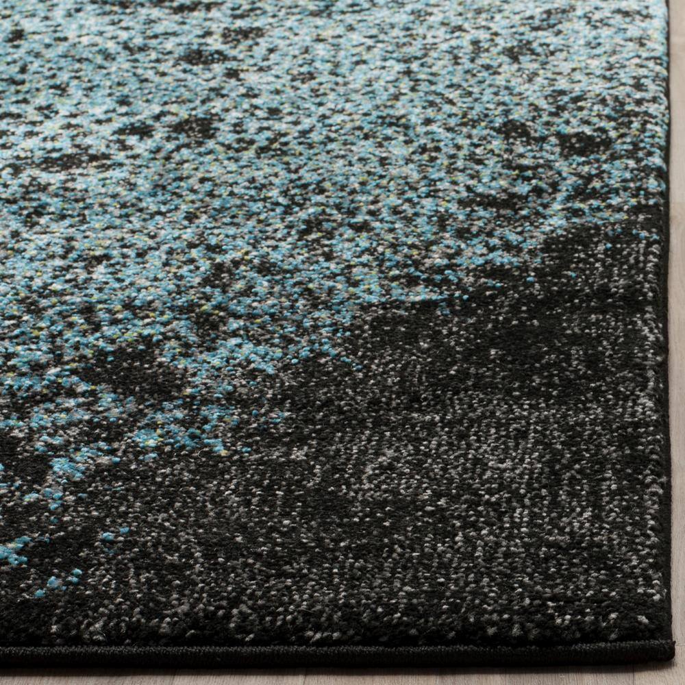 Glacier Blue and Multicolor Abstract Low Pile Area Rug