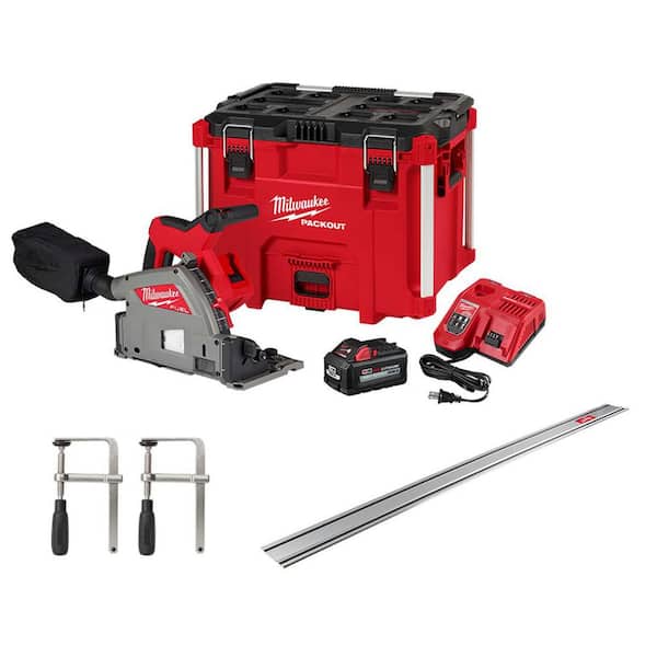 Milwaukee M18 FUEL 18V Lithium-Ion Brushless Cordless 6-1/2 in. Plunge Track Saw Kit w/106 in. Track Saw Guide Rail & Track Clamps
