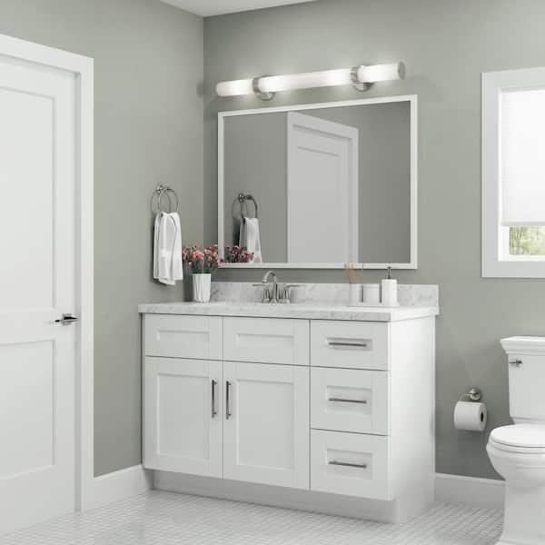 Contractor Express Cabinets Vesper, White Shaker Style Bathroom Wall Cabinet