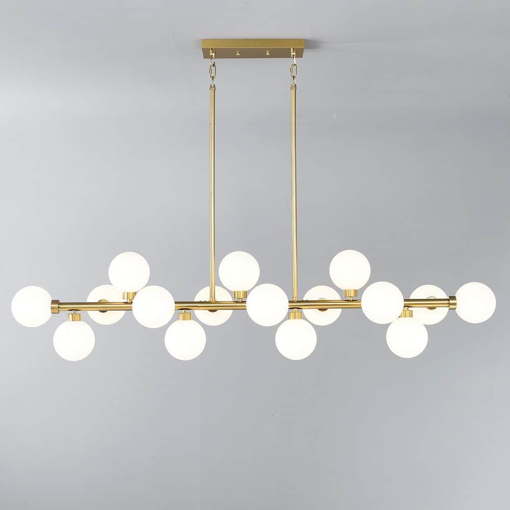 Home Lighting 16-Lights Gold Modern Farmhouse Chandeliers with Opal Glass Shade Over Table for Dining Kitchen Island price history on PriceWatchPro