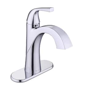 Atterbury Single Hole Single-Handle High-Arc Bathroom Faucet in Polished Chrome