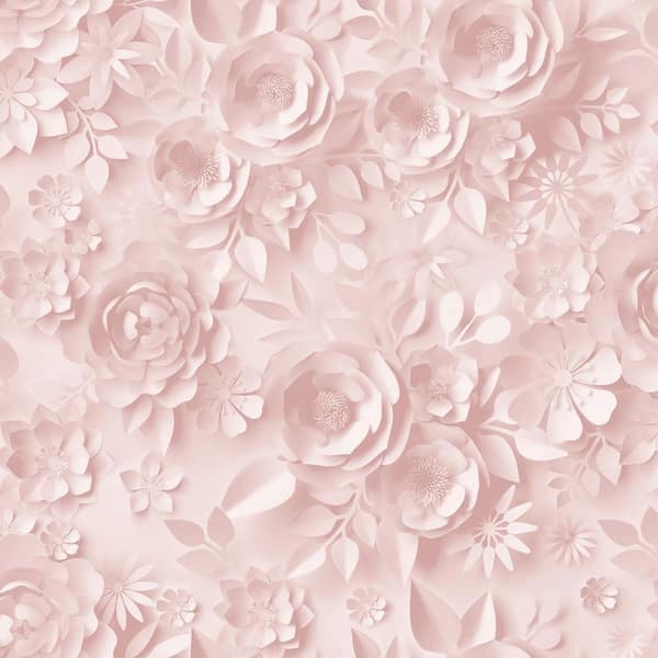 Paper Flowers Pink Wallpaper