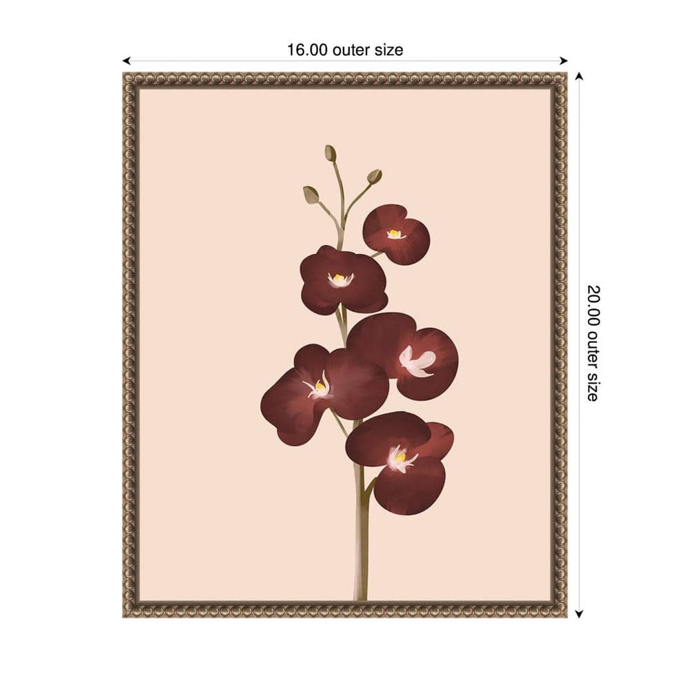 Burgundy Orchid Floral 16"x20" Framed Canvas Wall Art