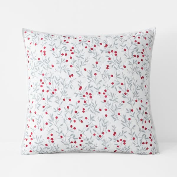 The Company Store Snowberries Quilted Multicolored Cotton Euro Sham