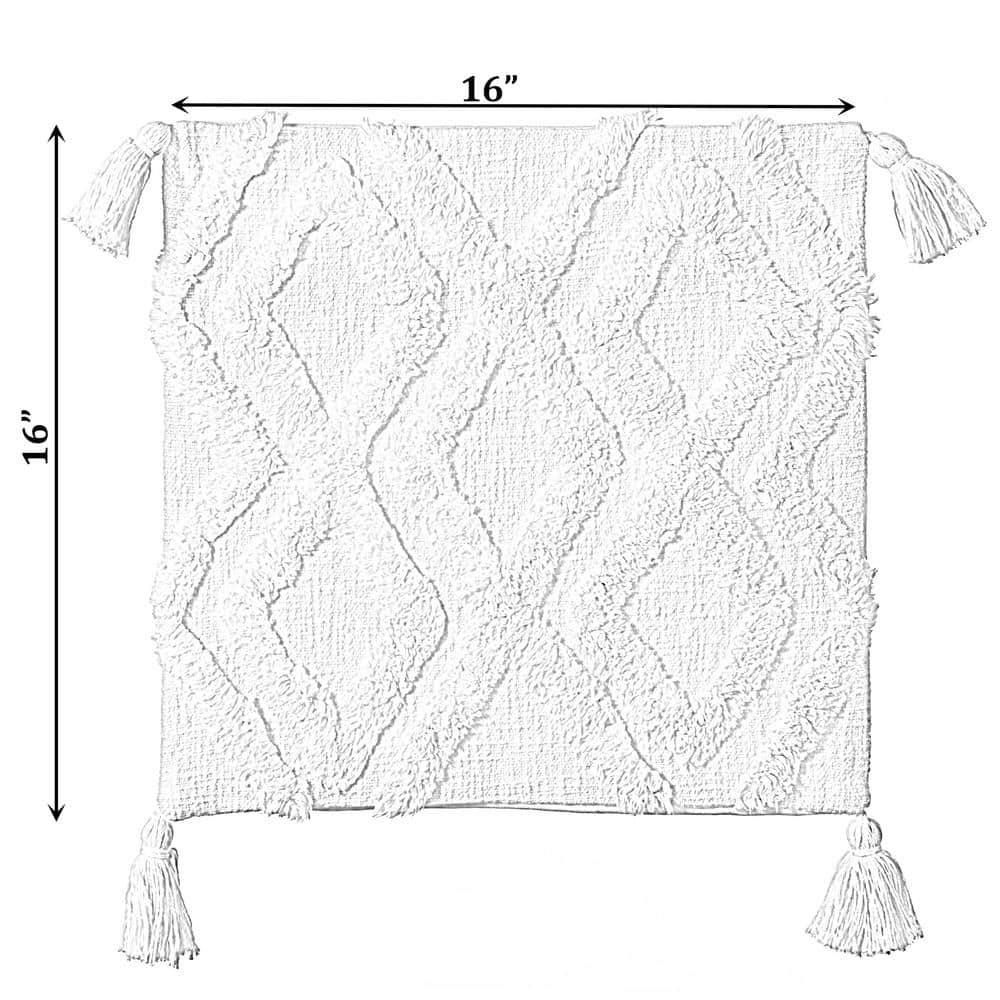Handwoven Cotton Euro Throw Pillow with Tassel Corners