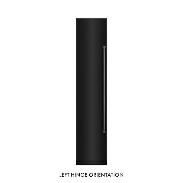 18 in. 8.6 cu. ft. Left Hinge Upright Column Freezer in Black Stainless Steel with Graphite Gray Interior