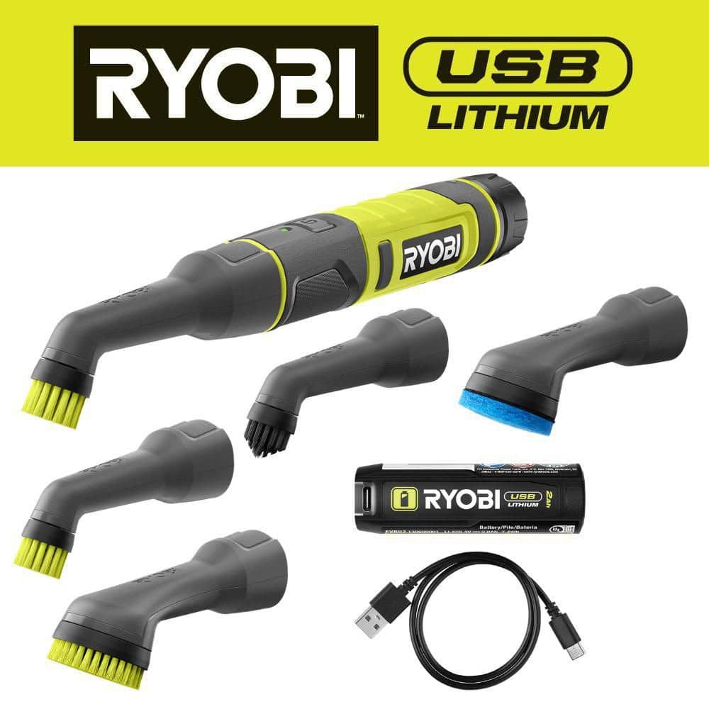 USB Lithium Cordless Compact Detail Scrubber Kit w/ 2Ah Battery, Charging Cable, & Medium Bristle Accessory Kit (2PC) price history on PriceWatchPro