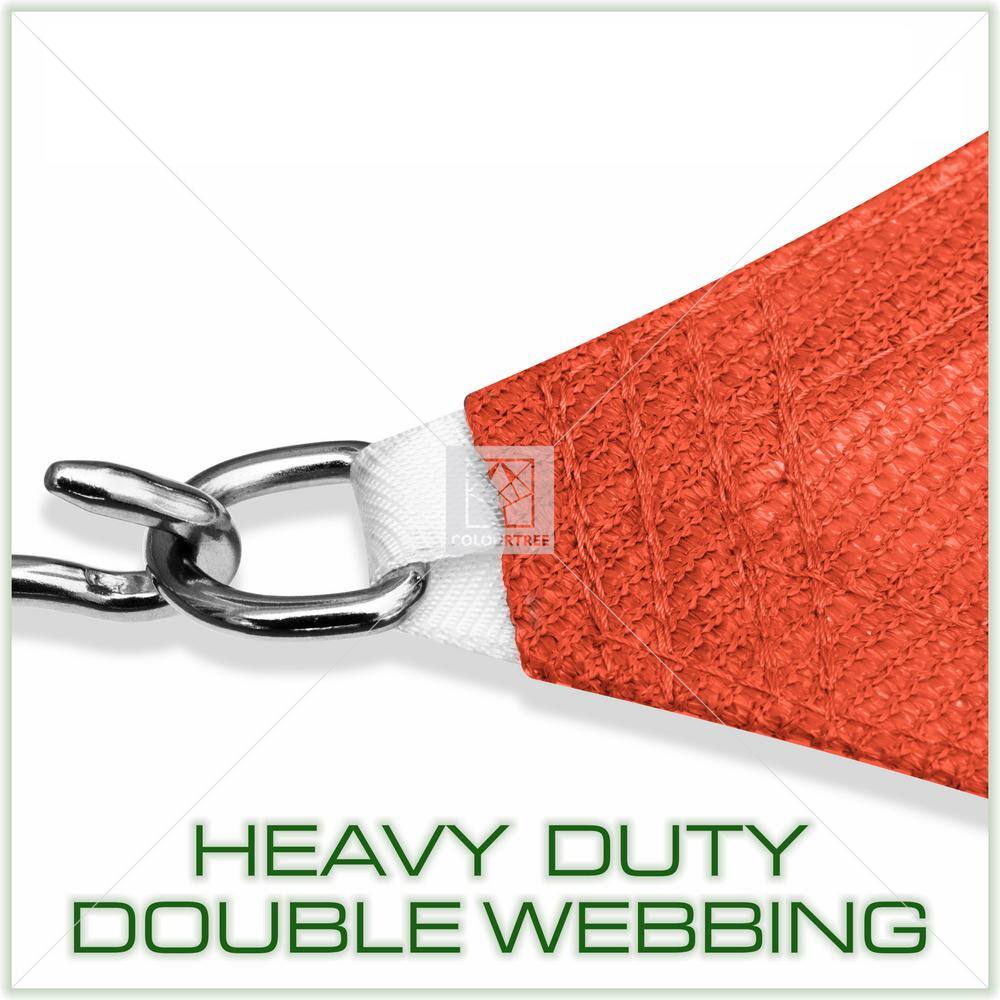 Large Red High-Density Polyethylene Patio Sun Shade Sail