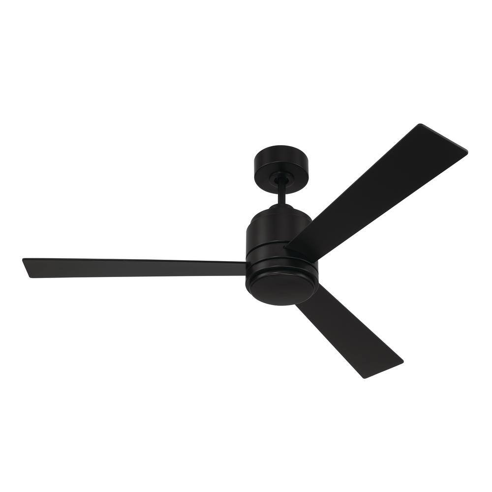Flat Black 52" Ceiling Fan with Frost White Acrylic Light
