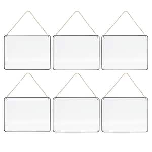 12 in. x 9 in. Project Craft Hanging White Enamel Blank Metal Plaque with Dark Metal Edge (6-Pack)
