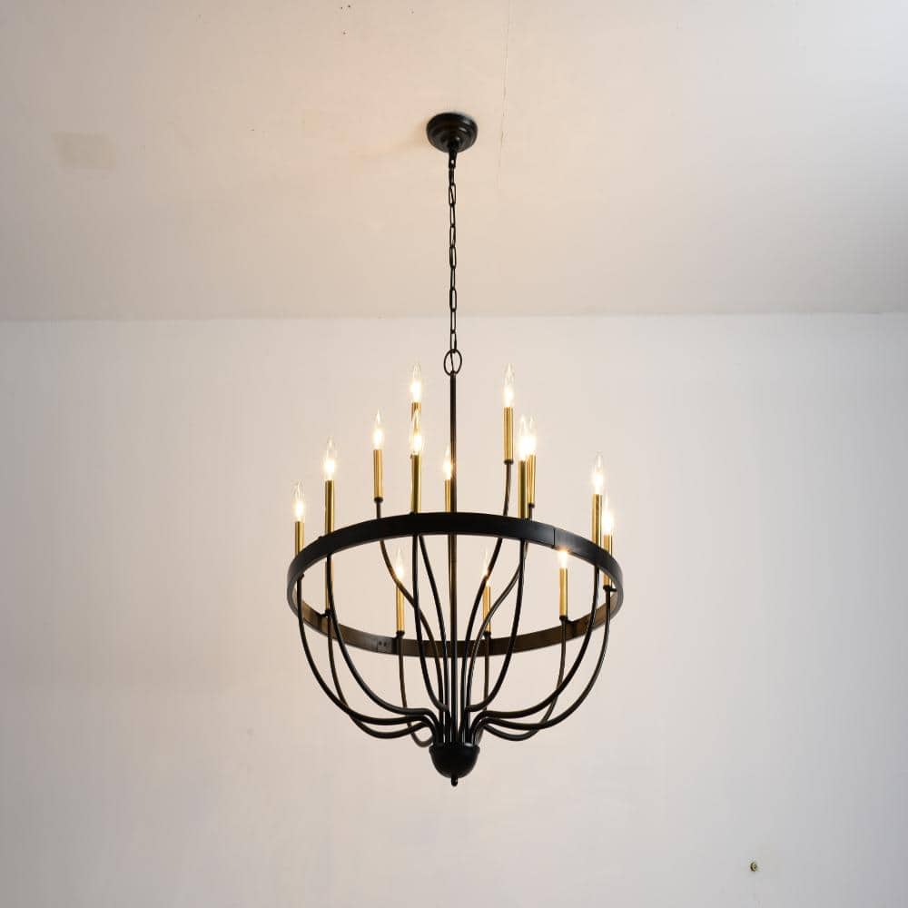 18-Light Black Gold Chandelier Industrial Iron Candle Chandelier Modern Suspended Farmhouse Pendant Light Fixtures price history on PriceWatchPro