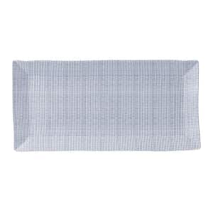 Pacific Dots 7.28 in. x 15.5 in. x 1.02 in. in Rectangle Blue and White Porcelain Serving Tray, 1 Piece