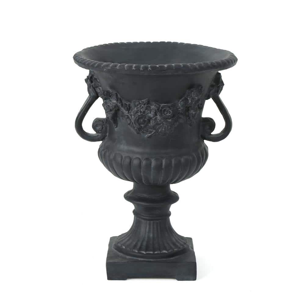 Isia 17.3 in. W x 24 in. H Antique Black Outdoor Lightweight Concrete Urn Planter price history on PriceWatchPro