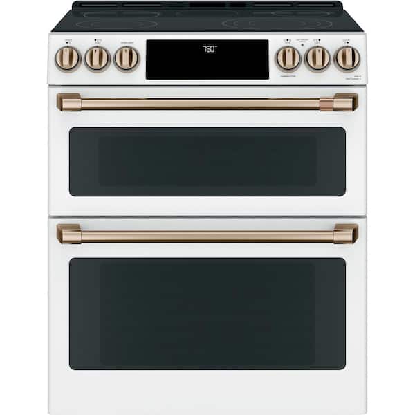 Cafe 30 in. 6.7 cu. ft. Smart Slide-In Electric Range in Matte White with True Convection, Air Fry