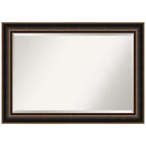 Villa Oil Rubbed Bronze 41.75 in. x 29.75 in. Beveled Casual Rectangle Wood Framed Bathroom Wall Mirror in Bronze