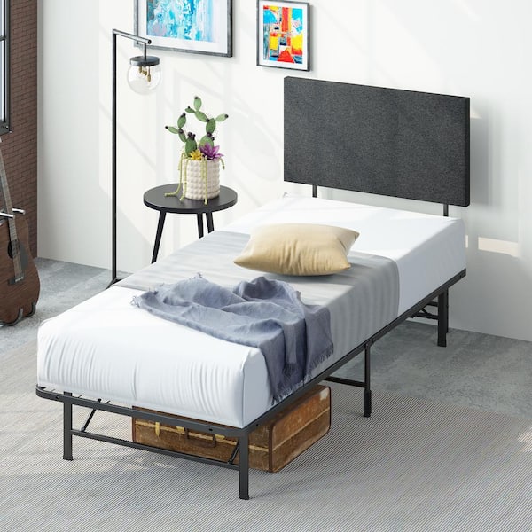 Zinus Smartbase Black Twin Metal Bed, Twin Metal Bed Frame Measurements