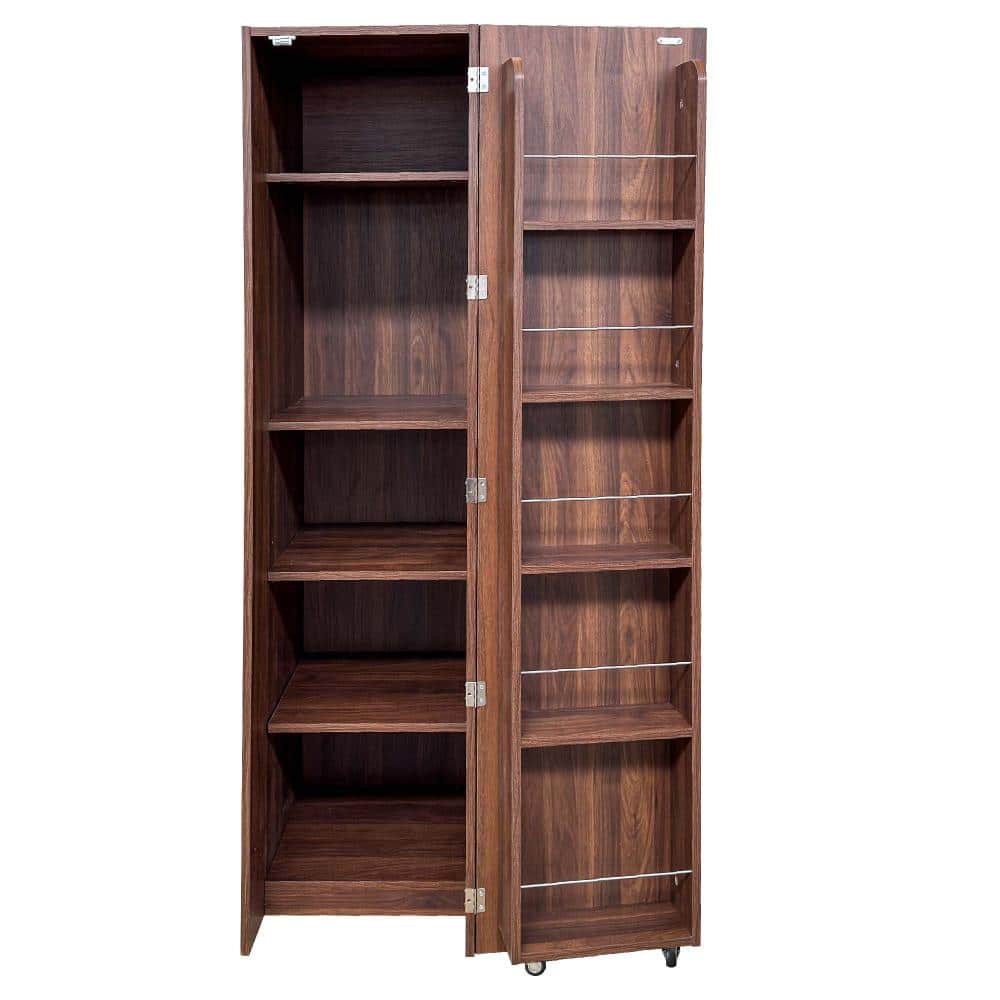 16 in W x 22 in D x 63 in H Linen Cabinet, Pantry Freestanding Buffet Cupboards Sideboard in Walnut with Doors & Shelves price history on PriceWatchPro