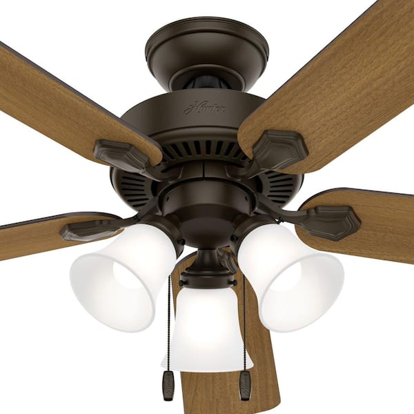 Bronze Hunter Fan Company Swanson 52 Inch Ceiling Fan w/ LED Light & Pull Chain 