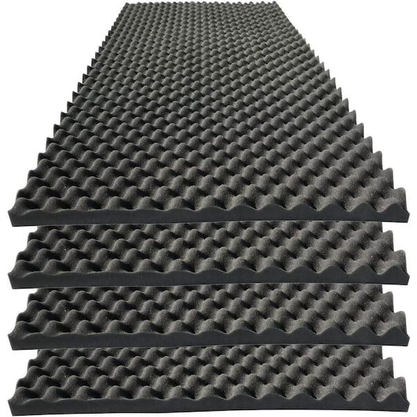 2in. T x 2ft. x 4ft. Black Polyurethane Sound Absorbing Panel 4-Pack