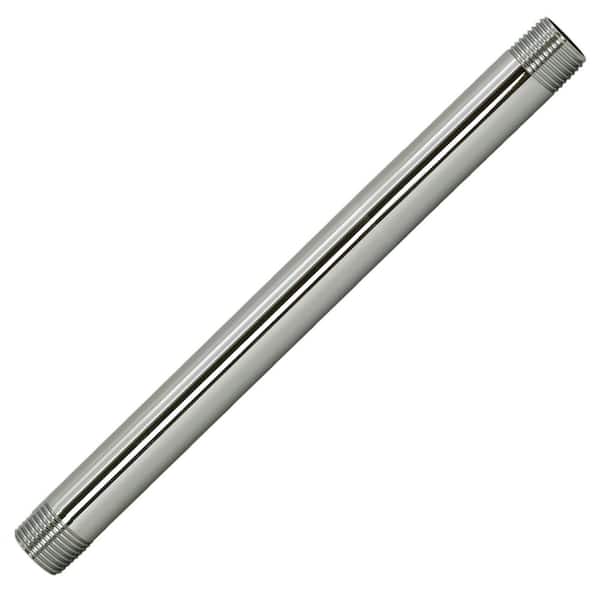 1/2 in. x 1 ft. Brass IPS Pipe Nipple, Polished Nickel