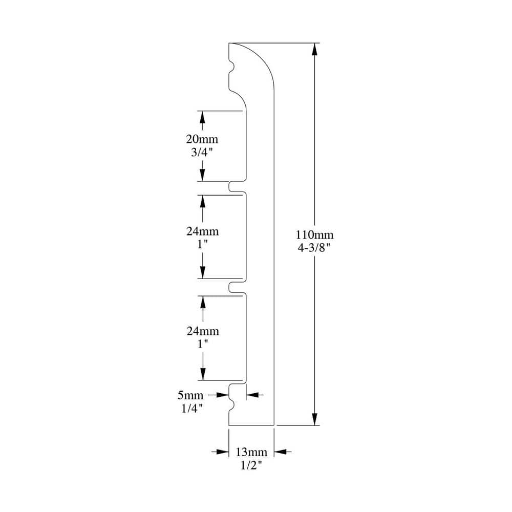 White High Impact Polystyrene Baseboard Moulding Set