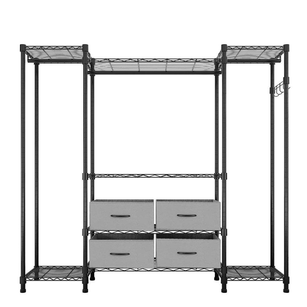 Karl home Black Iron Clothes Rack 57.09 in. W x 70.87 in. H ...