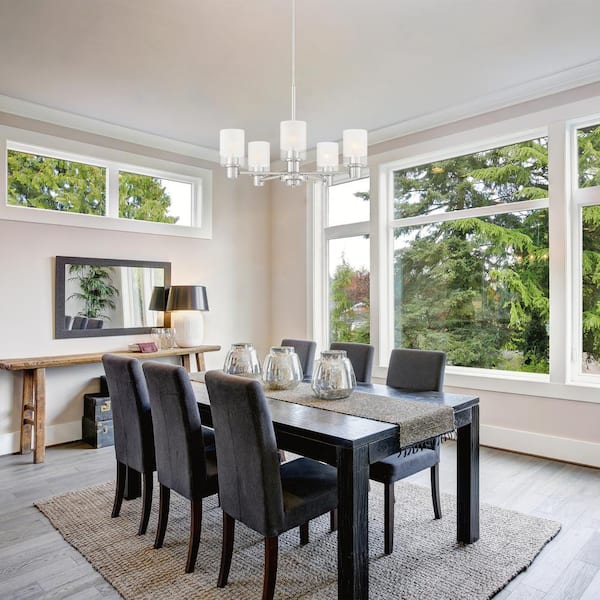 Cedar Lane 5-Light Brushed Nickel Modern Sputnik Chandelier for Dining Areas with No Bulbs Included