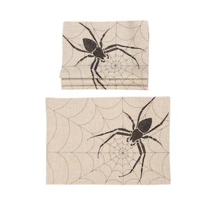 0.1 in. H x 20 in. W x 14 in. D Halloween Creepy Spiders Double Layer Placemats in Natural (Set of 4)