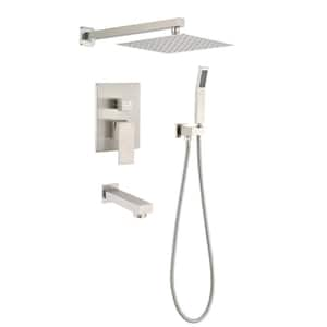 2-Handle Claw Foot Tub Faucet with Hand Shower in. Brushed Nickel