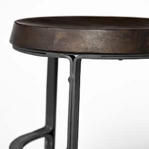 Neo 29.3 in. Seat Height Brown Wood Seat Black Metal Frame Stool