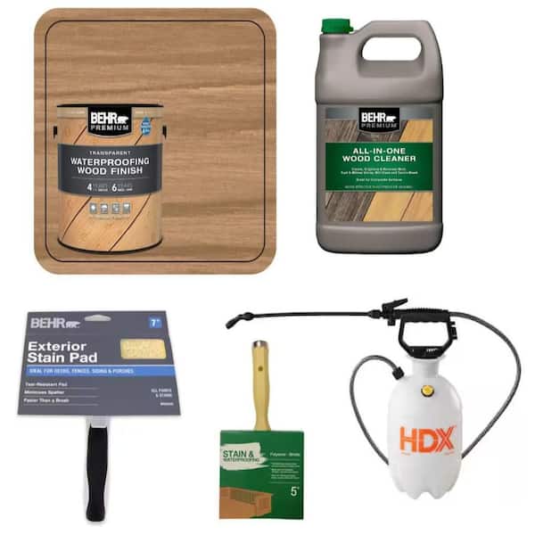 BEHR Clear Transparent Waterproofing Stain Application Kit