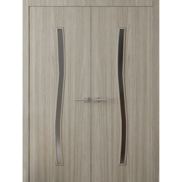 3012 56 in. x 80 in. Sold Core Oak Franko Color Wood Interior Door Kit with Quick Assemble Jamb