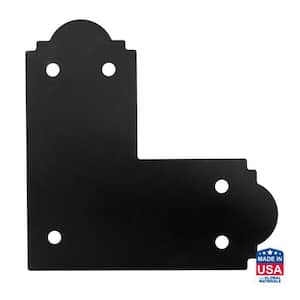 Outdoor Accents Mission Collection ZMAX, Black Powder-Coated L Strap for 6x6 Lumber