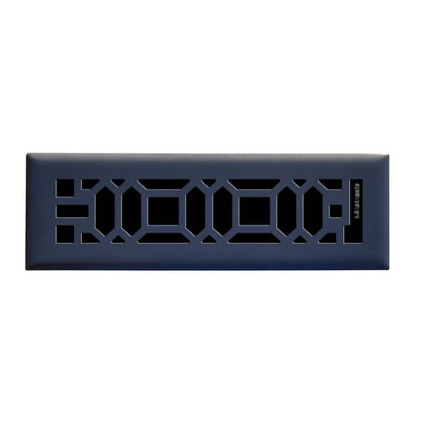 Hampton Bay Oriental 2 in. x 10 in. Steel Floor Register, Matte Black
