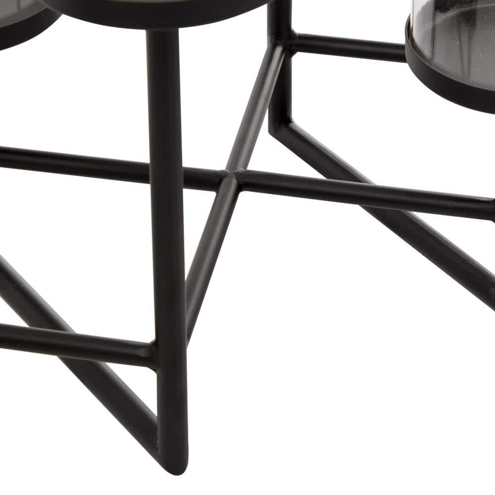 Black Metal 8-Holder Modern Candelabra
