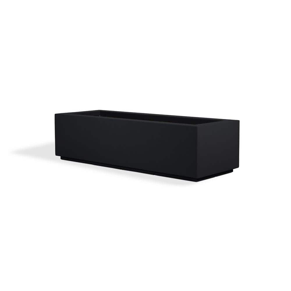 Riviera Black Polystone Extra Large Rectangular Planter