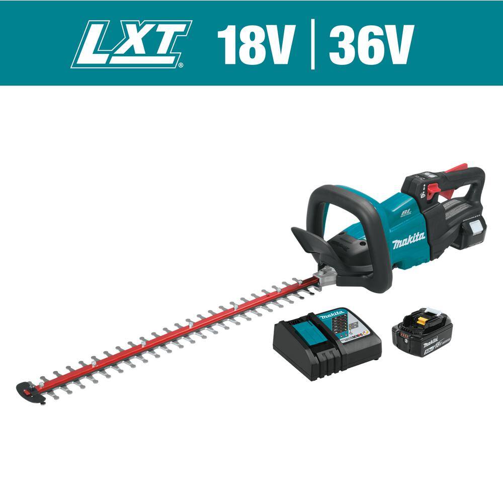 Makita LXT 18V Lithium-Ion Brushless Cordless 24 in. Hedge Trimmer Kit ...