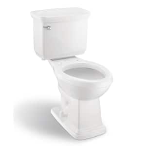 Designer 12 in. Rough In 2-Piece 1.28 GPF Single Flush Elongated Toilet in White Seat Not Included