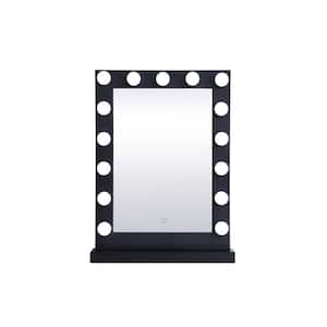 Timeless 17.32 in. W x 25.19 in. H Framed Rectangular LED Light Bathroom Vanity Mirror in Black