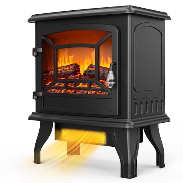 Static Ele homfan Freestanding Electric Fireplace Heater, 1400W Portable Indoor ...